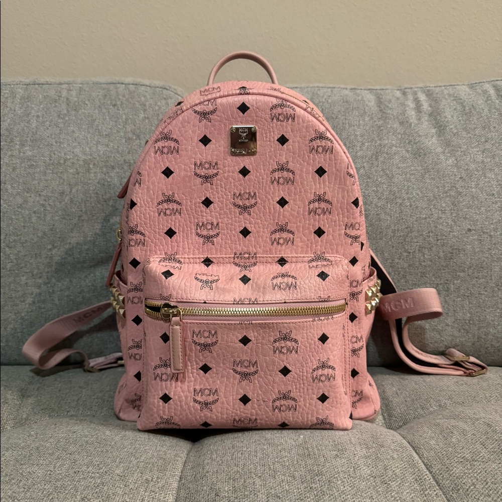MCM Stark Small Visetos Backpack pink